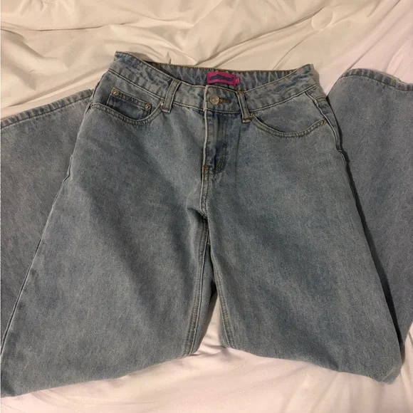 Edikted Light Blue Straight Leg Jeans - Picture 1 of 2